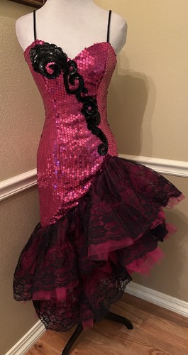Vtg loralie magenta sequin - loralie,