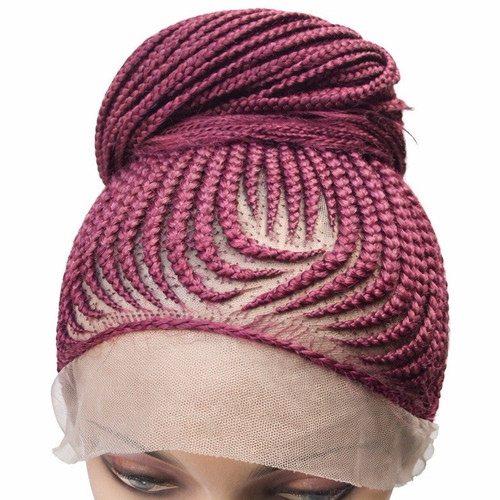 Braided burgundy lace - braided, front