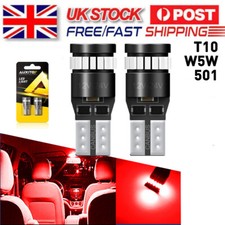 2x Red T10 Led Car Side Light