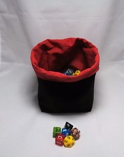 Dice Bag, Plain Red Square Base Pouch for Board Games, D&D Tabletop Gaming