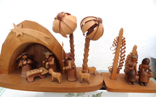 Carved Nativity scene and a