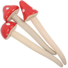  3 Pcs Terracotta Toadstools Mushroom Beautiful Garden Ornament Office