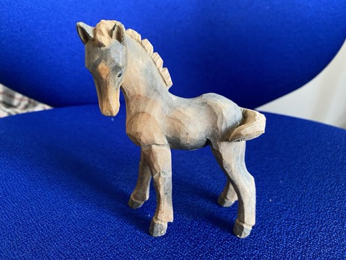 Antique wooden horse figure - antique,