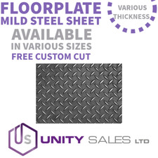 MILD STEEL FLOOR CHEQUER PLATE - VARIOUS SIZES & THICKNESS - FREE CUSTOM CUT