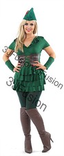 Ladies Adult Robin Hood Peter Pan Costume Sexy Fairytale Outfit FREE POST (Y)
