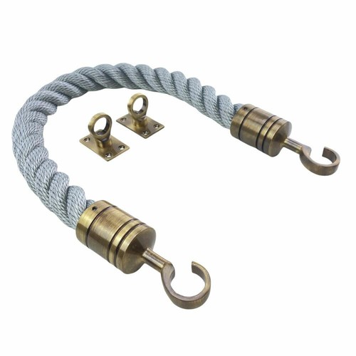 Grey barrier rope hook - barrier,