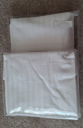 White striped cotton - cotton, double
