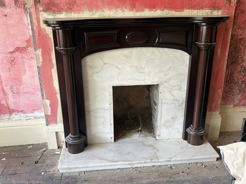 Wooden fire surround with - wooden,