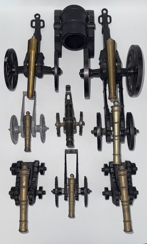 Vintage brass cannon with - brass, cast