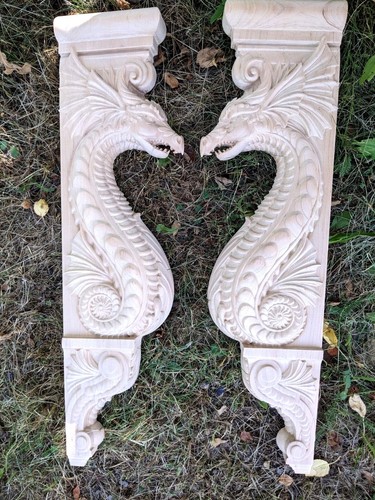 Wooden plaque carved dragon - plaque,