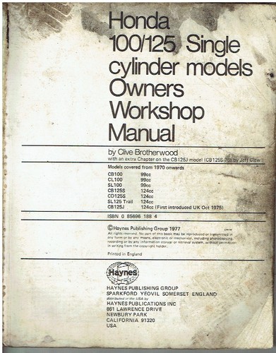 Honda cb100 cl100 sl100 - honda,
