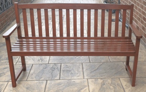 Mahogany wooden garden bench - mahogany,