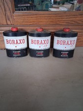 (3) 1930's Boraxo Powdered Hand Soap 20 Mule Team Borax Advertising Tin Can