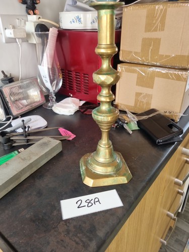 Brass candlestick candle - x,
