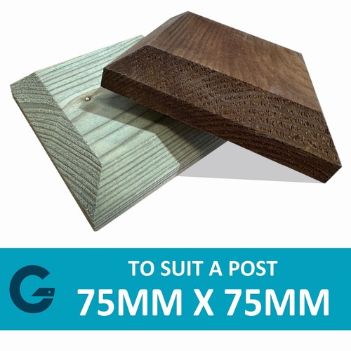 Wooden post caps - post, bevelled