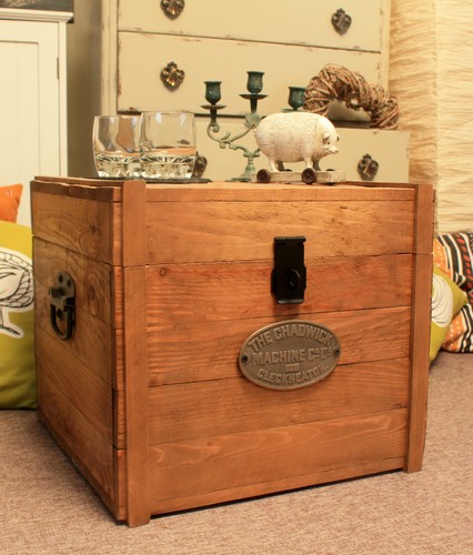 Large wooden storage box chest - storage,