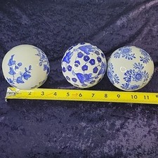 Set of 3 3" Vintage Blue &