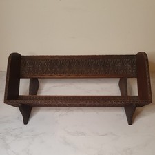 Vintage Antique? "1903" "HH" "Griffin" Hand Carved Book Trough Shelf Rack Church