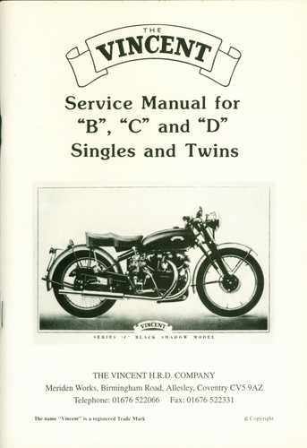 Vincent hrd motorcycle service - motorcycle,