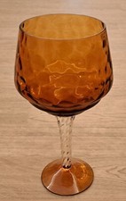 AMBER COLOURED GLASS BRANDY VASE BON BON JAR DECORATIVE BOWL DISH POT POURRI