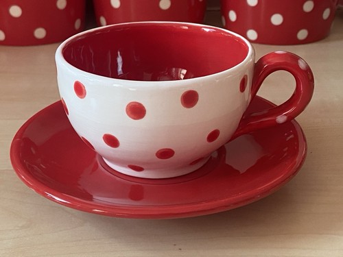 Vintage polka dot red white - dot,