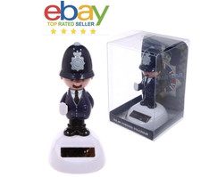 Novelty Policeman Solar Powered Pal Dancing Figure Car dashboard Window Sill Toy