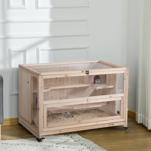 Pawhut wooden hamster cage - hamster,