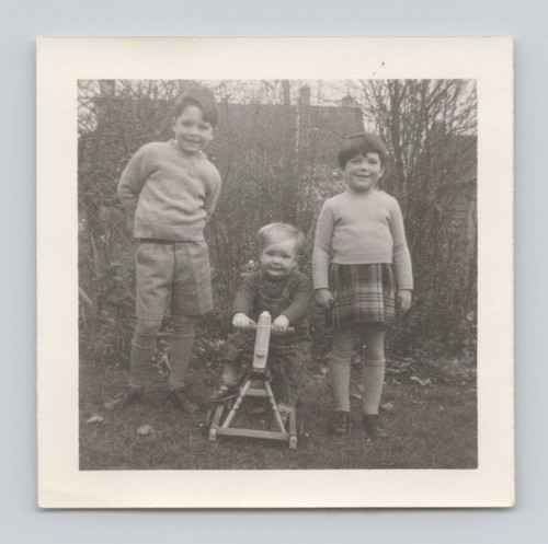 Old tiny photo - children, in