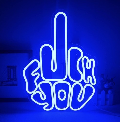 Blue led neon sign middle - blue,