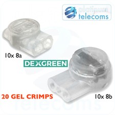 20 8 A B Jelly Gel Crimp Telephone 2 3 Way Wire Cable Connector Joiner BT Virgin