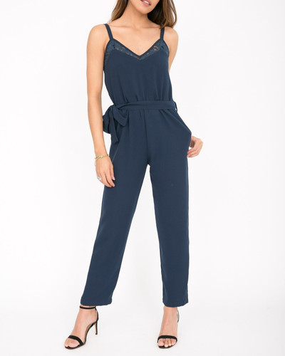 Navy blue jumpsuit - navy, with