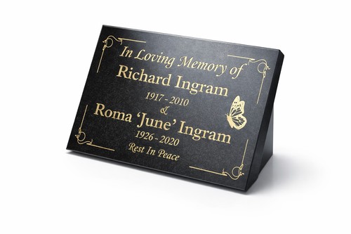 Engraved black granite - engraved,