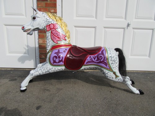 Antique fairground carousel - fairground,