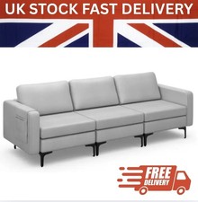Large 3 Seater Grey Sofa
