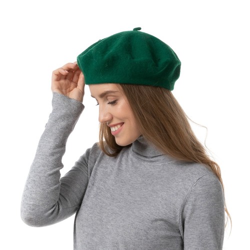 Womens plain wool beret - wool,