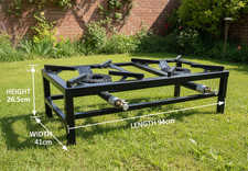 Commercial H. Duty LPG Gas Twin Burner Boiling Ring Stove Outdoor 94x41x26.5cm