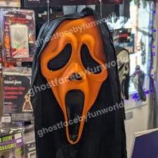 Orange Fluorescent Ghost Face