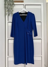 OSSIE CLARK Blue Midi Dress