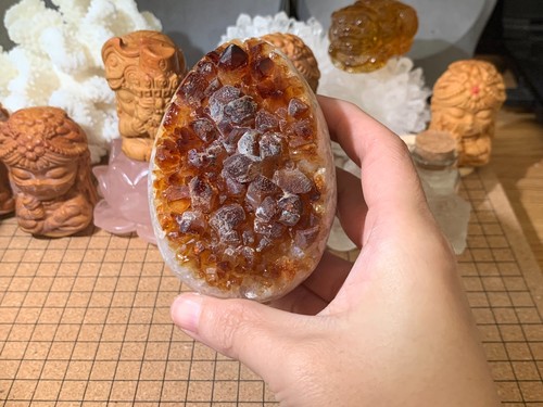Natural citrine geode - natural, quartz
