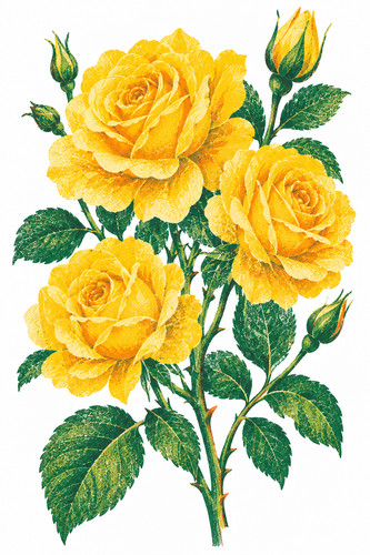 Yellow rose risograph - 28.,