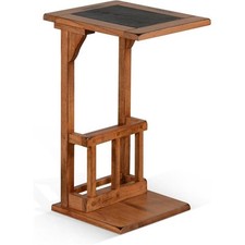 Sunny Designs Sedona 12.5" Traditional Wood Sofa Mate Table in Rustic Oak