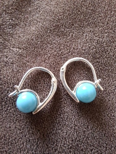 Turquoise ball set sterling - turquoise,