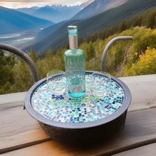 Bistro Table - Unique Mosaic And Resin Design