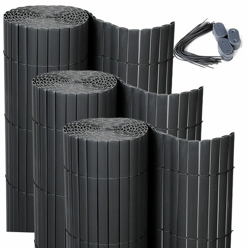 Deep grey pvc bamboo screening - bamboo,