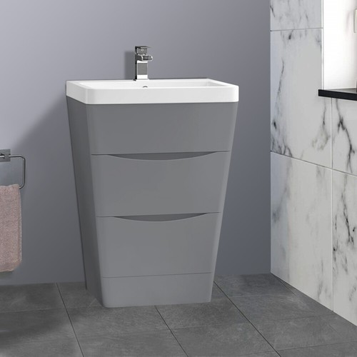 White grey oak bathroom floor - grey,