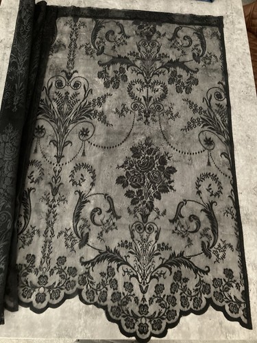 Black net lace voile curtain - voile,