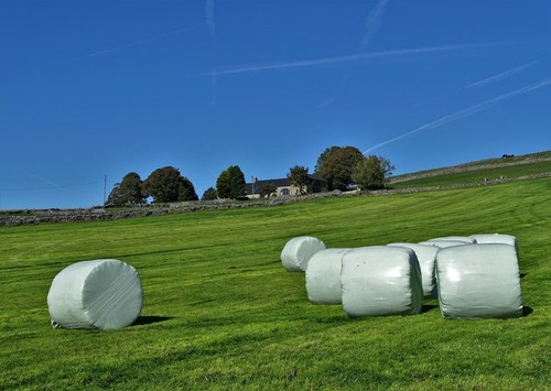 Photo fresh silage bales - a3,