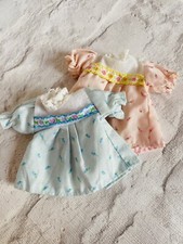 Lot Of 2 Vintage Ditsy Floral Pretty Dolls Dresses Tiny Rosebuds 1980s