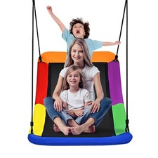 Nest Swing Square Kids Swings Adjustable Hanging Ropes Outdoor Tree Swing Seat