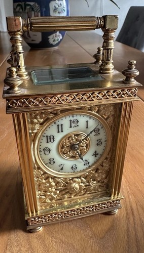 Vintage brass carriage clock - vintage,
